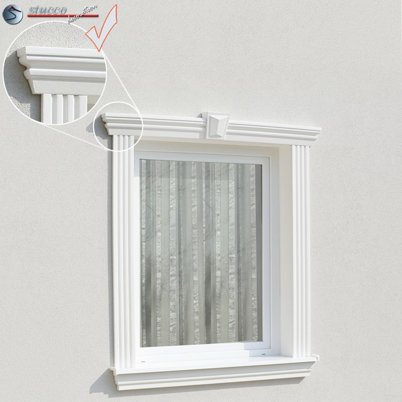 Linkes Schließelement zur beschichteten Fassadenstuck Zierleiste Ankara 108