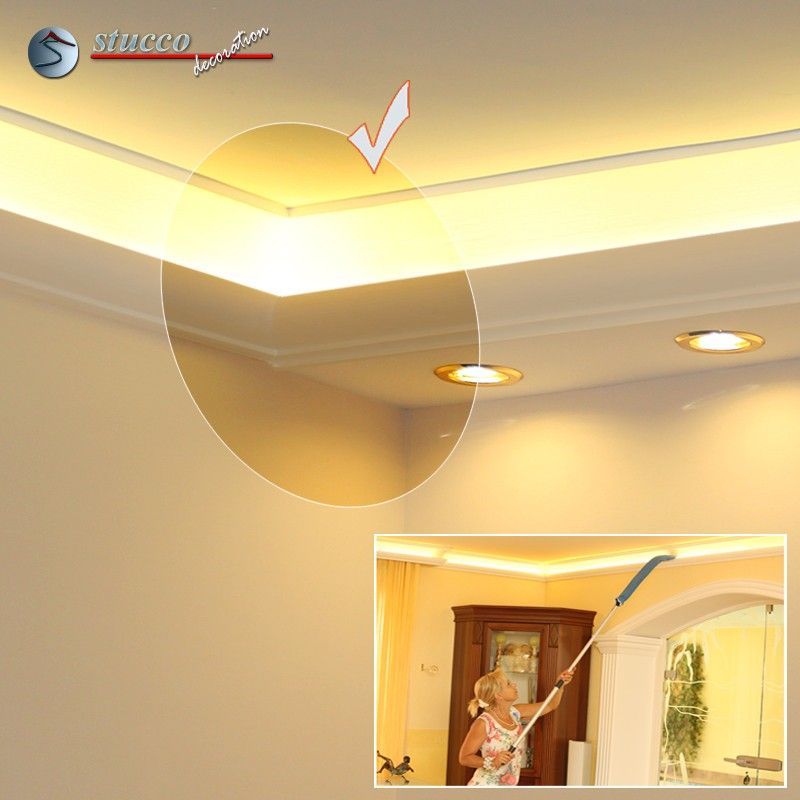 Verbindungsstück links für direkte und indirekte Beleuchtung München 190+205 PLEXI PLUS eingebaut mit LED Beleuchtung