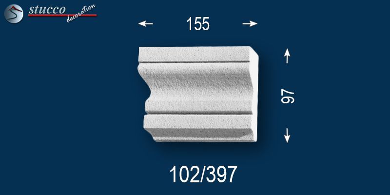 Beschichtete Fassaden Stuck linkes Schließelement zum Fenster Oxford 102