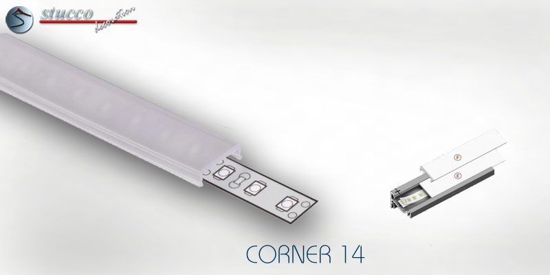 Abdeckung opal F Click ALU CORNER 14