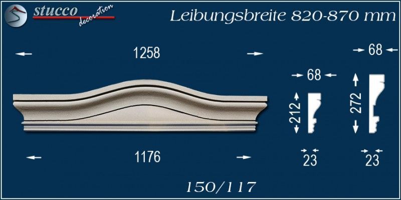 Fassadenelement Bogengiebel Amberg 150/117 820-870