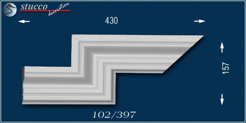 Fassadenstuck linkes doppeltes Eckelement zum Fenster Oxford 102