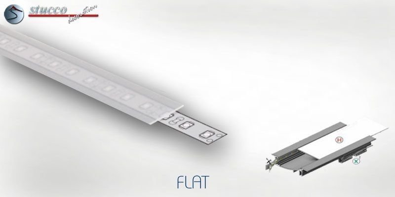 Abdeckung „H” opal für Aluprofil FLAT