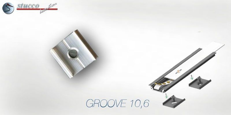 Befestigungsclip Alu 10 mm GROOVE