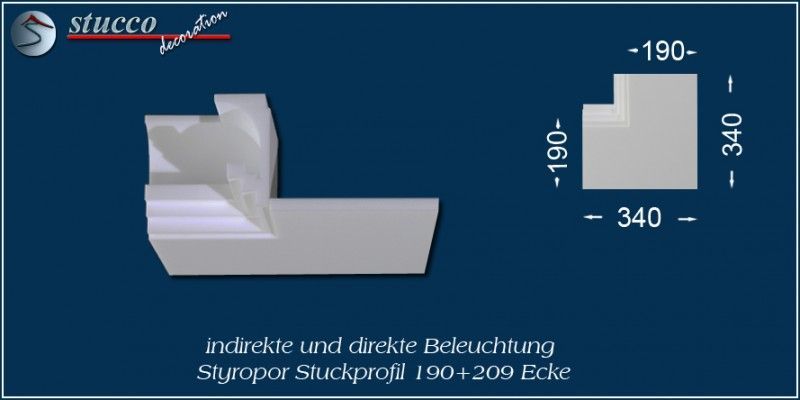 Inneres Eckelement für direkte und indirekte Beleuchtung Dortmund 190+209