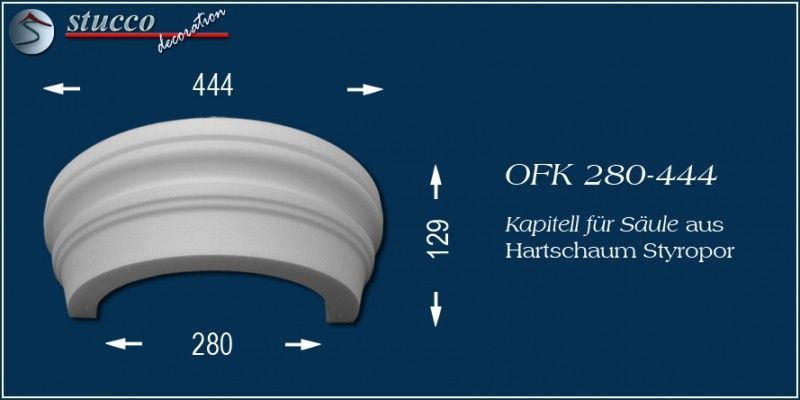 Kapitell für Säule aus Hartschaum Styropor   OFK 280/444