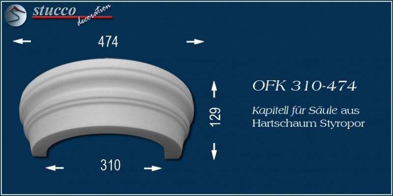 Kapitell für Säule aus Hartschaum Styropor   OFK 310/474