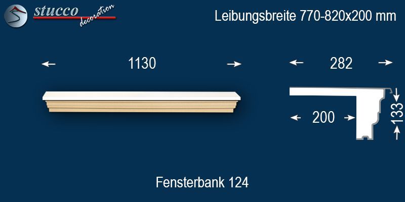 Komplette Fensterbank Solingen 124 770-820-200