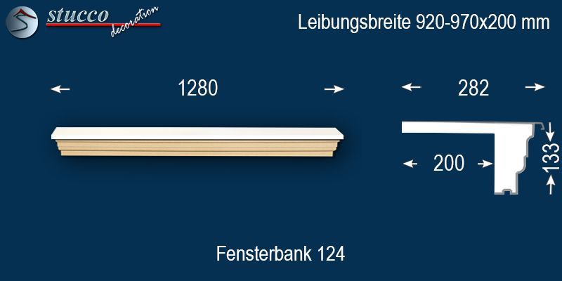 Komplette Fensterbank Hamm 124 920-970-200