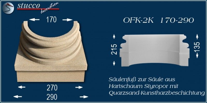 Säulenfuss mit Beschichtung OFK-2K 170/290