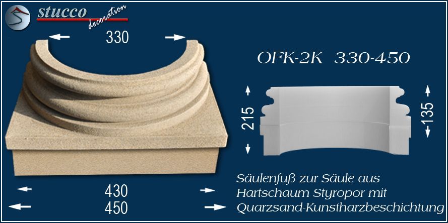 Basis für Halbsäule OFK-2K 330/450-P