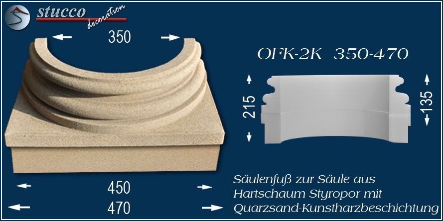Säulenfuss mit Beschichtung OFK-2K 350/470