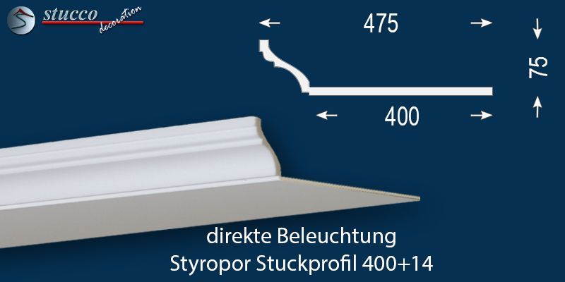 Stuckprofil für direkte Beleuchtung Trier 400+14