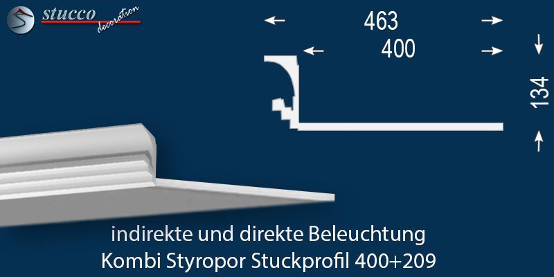 Stuckprofil für direkte und indirekte Beleuchtung Dortmund 400+209