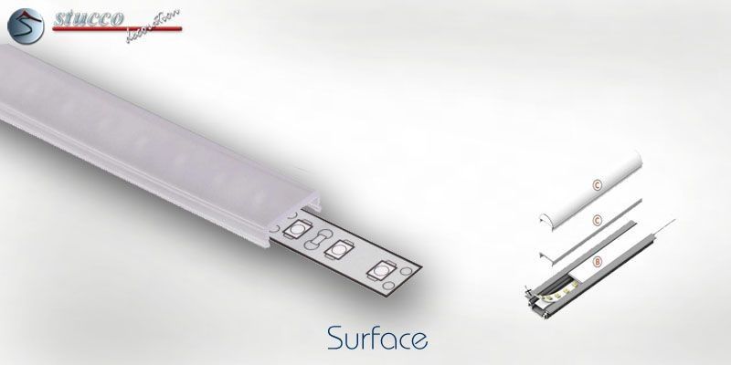 Abdeckung opal C Click ALU SURFACE