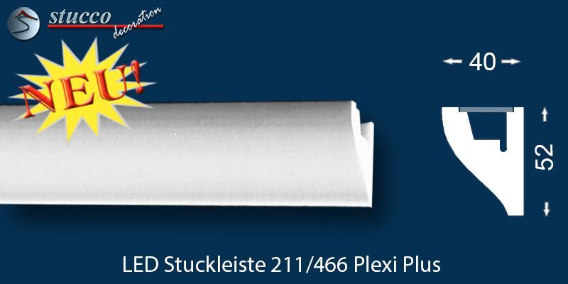 LED Zierleiste für indirekte Wandbeleuchtung Paderborn 211 Plexi Plus