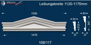 Fassadenstuck Dreieckbekrönung Frankfurt 108/117 1120-1170
