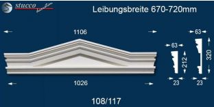 Fassadenstuck Dreieckbekrönung Frankfurt 108/117 670-720