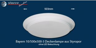 Bayern 10-500x500-3 Deckenlampe ohne LED Beleuchtung