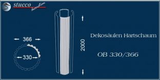 Dekosäulen-Viertel Hartschaum OB 330/366
