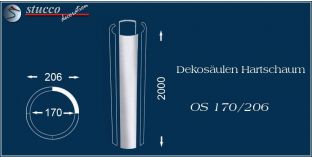 Dekosäulen-Viertel Hartschaum OS 170/206