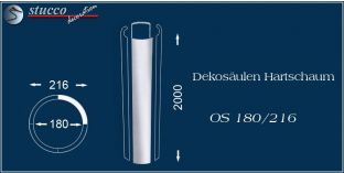 Dekosäulen-Viertel Hartschaum OS 180/216
