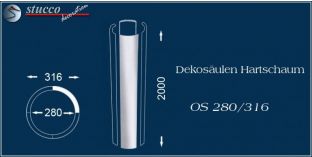 Dekosäulen-Viertel Hartschaum OS 280/316