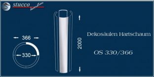  Dekosäulen-Viertel Hartschaum OS 330/366