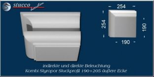 Äußeres Eckelement für direkte und indirekte Beleuchtung München 190+205