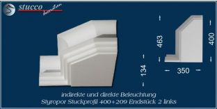 Endstück 2 links für direkte und indirekte Beleuchtung Dortmund 400+209