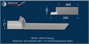 Verbindungsstück links für direkte Beleuchtung Bayern 400+10