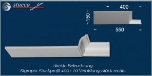 Verbindungsstück rechts für direkte Beleuchtung Bayern 400+10