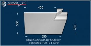 Inneres Eckelement für direkte Beleuchtung Trier 400+14