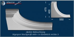Endstück 3 rechts für direkte Beleuchtung Trier 400+14