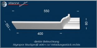 Verbindungsstück rechts für direkte Beleuchtung Trier 400+14