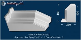 Endstück 2 links für direkte Beleuchtung Düren 400+21