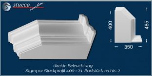 Endstück 2 rechts für direkte Beleuchtung Düren 400+21