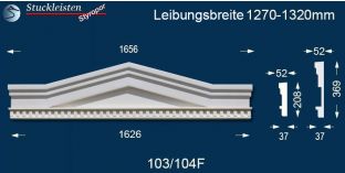 Beschichteter Außenstuck Dreieckbekrönung Münster 103/104F 1270-1320