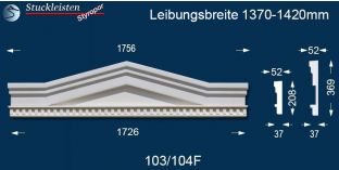 Beschichteter Außenstuck Dreieckbekrönung Münster 103/104F 1370-1420