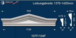 Beschichteter Fassadenstuck Tympanon Dreieckbekrönung Leipzig 107F/104F 1370-1420