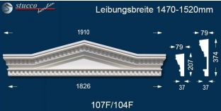 Beschichteter Fassadenstuck Tympanon Dreieckbekrönung Leipzig 107F/104F 1470-1520