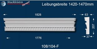 Beschichteter Fassadenstuck Tympanon gerade Mainz 108/104-F 1420-1470