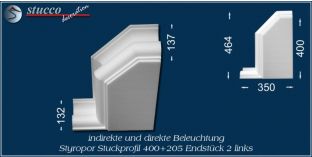 Endstück 2 links für direkte und indirekte Beleuchtung München 400+205
