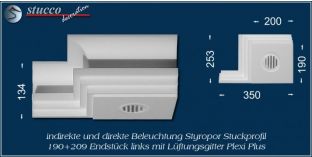 Endstück links mit Lüftung zu Dortmund 190+209 PLEXI PLUS