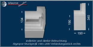 Verbindungsstück rechts für direkte und indirekte Beleuchtung Dortmund 190+209