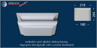 Endstück für direkte und indirekte Beleuchtung München 190+2x205