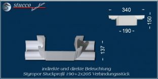 Verbindungsstück für direkte und indirekte Beleuchtung München 190+2x205
