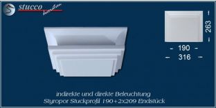 Endstück für direkte und indirekte Beleuchtung Dortmund 190+2x209