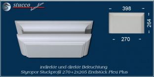 Endstück für direkte und indirekte Beleuchtung München 270+2x205 PLEXI PLUS
