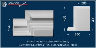 Endstück links für direkte und indirekte Beleuchtung Dortmund 400+209